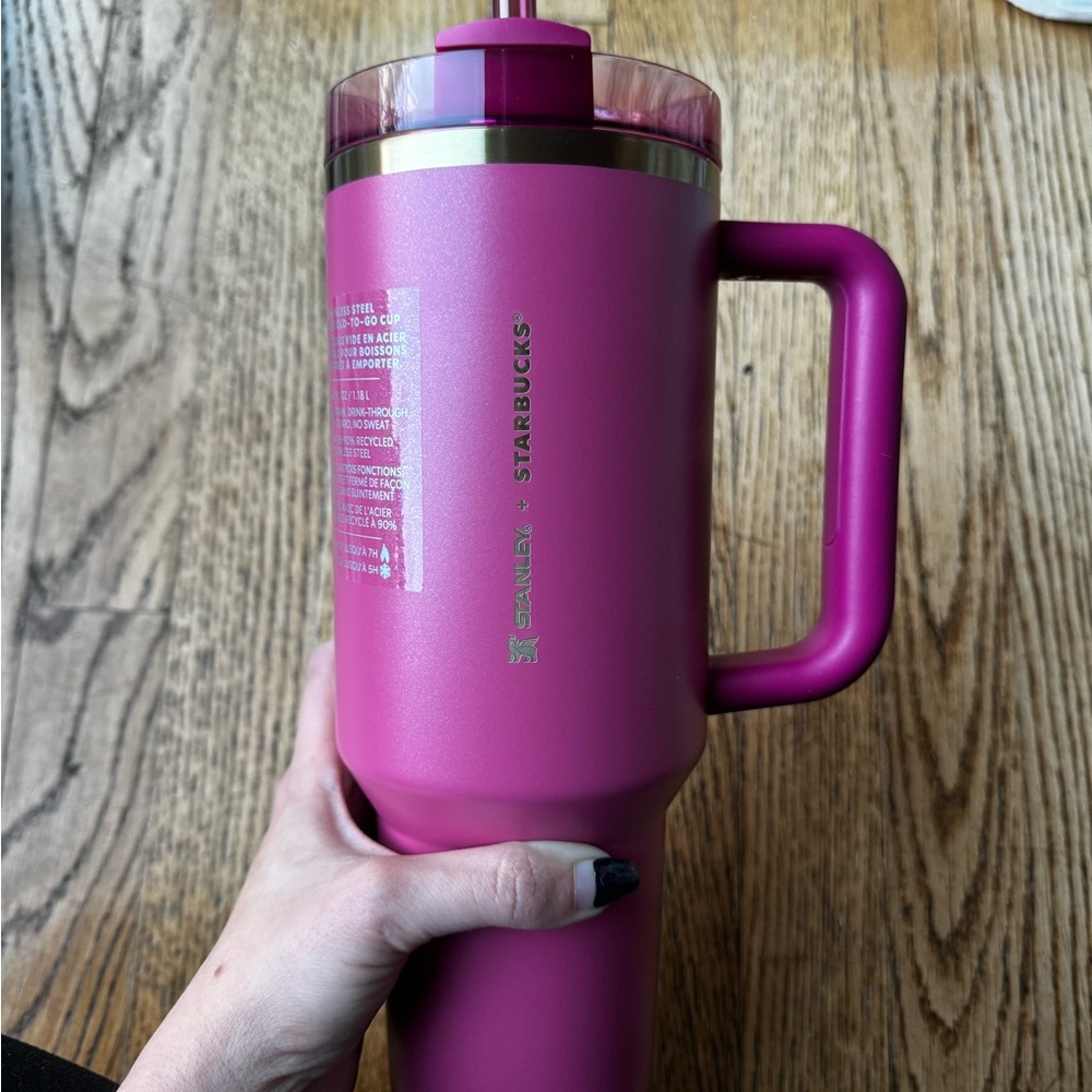 Starbucks Stanley Pink Tumbler with Handle 40oz